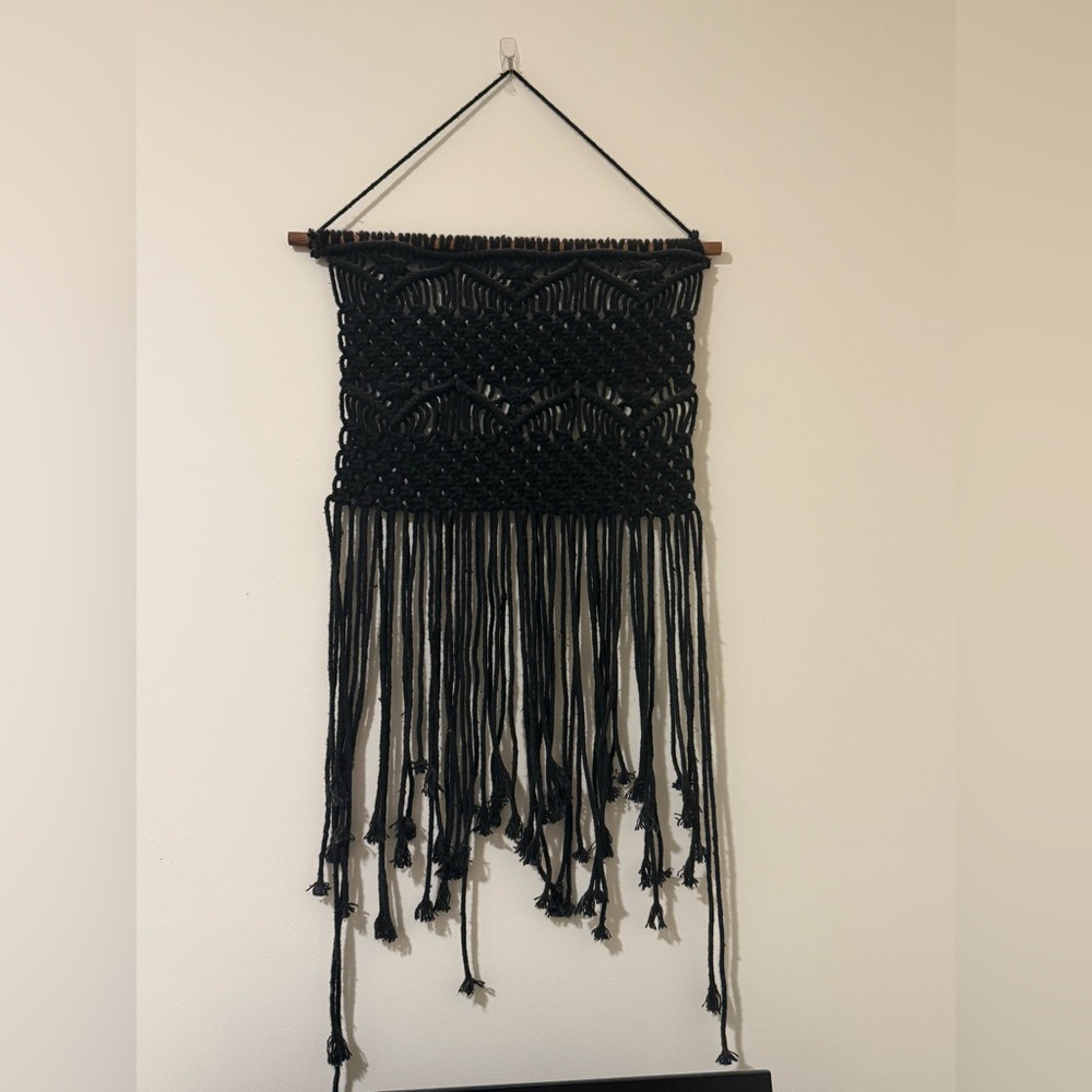 Black Macrame Wall Hanging Decor